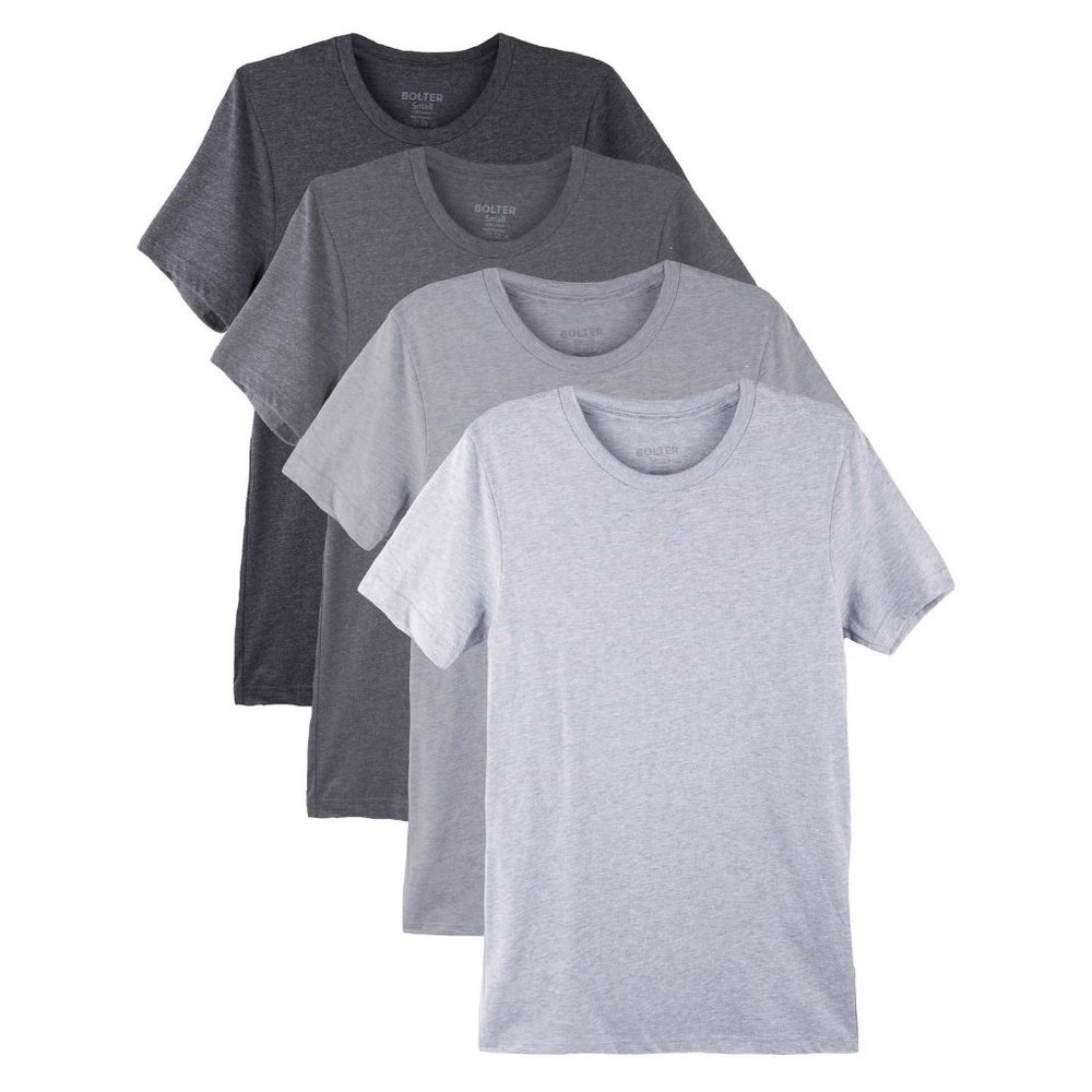 4-Pack Men's Cotton Poly Blend Crew Neck T-shirts 3001h H. Greys New NWB